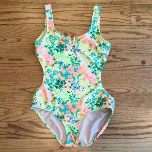art class Multicolor Floral Kids Swim One Piece, size 14 plus